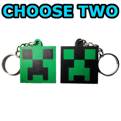 3D Printed Minecraft Creeper Keychain - Multiple Options - NEW - Free Shipping