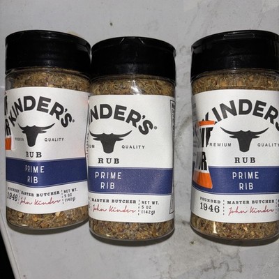 3 Pack Kinder's Prime Rib Rub for Beef Pork Lamb Wild Game Seasoning 5 Oz Bottle
