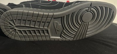 Nike Air Jordan 1 Low Black Low Top Lace-Up Men's Basketball Sneakers