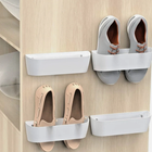 Wall Mounted Shoe Rack Organizer–Plastic Hanging Holder for Space Saving Storage