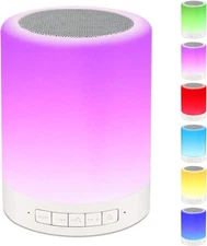 Night Light Bluetooth Speaker Wireless Portable Smart Touch Control Bedside T...