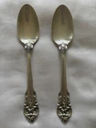 SET OF 2 GRAND BAROQUE WALLACE STERLING 6" (approx) OVAL SPOONS NO MONO