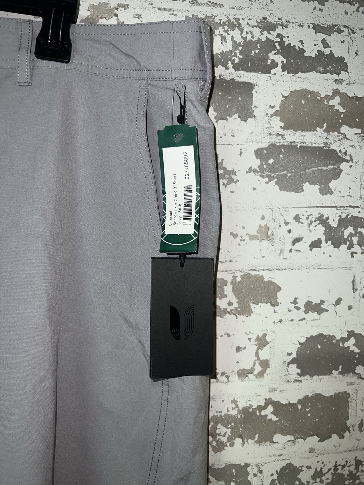 NWT! Linksoul Boardwalker Chino 8'' Shorts - Gray Size 36
