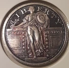 1/4 oz Silver Round - APMEX Standing Liberty style .999 fine rose toning 42A-RBC