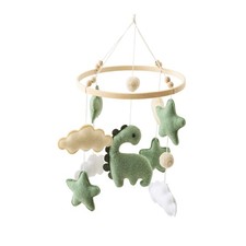Soft Green Dinosaur Theme Baby Mobile for Crib, Simple Crib Bell for Boys and...