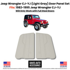 Wrangler Yj Cj Light Gray Door Panels Full Doors Pair 82-1995 Jeep