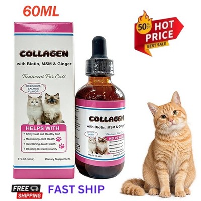 Collagen for Cats Cat Joint Supplement Liquid Collagen- Improve Mobility Skin