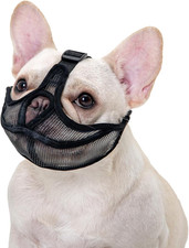 Ohcozzy Short Snout Dog Muzzle with Soft Mesh, Won  T Cover Eyes Bulldog Muzzle f