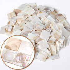 350Pcs Mother of Pearl Mosaic Tiles, Natural Shell Tiles, Square Mosaic Pieces f
