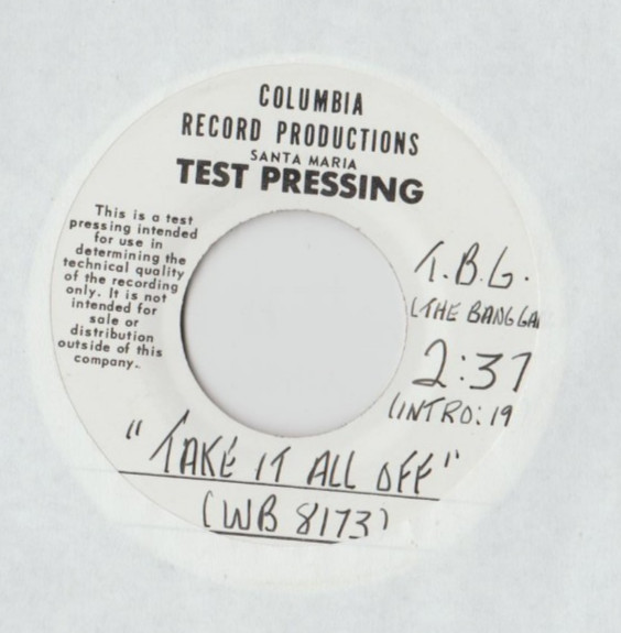 T.B.G. (The Bang Gang) – Take It All Off  45 RECORD RARE SOUL FUNK TEST PRESS