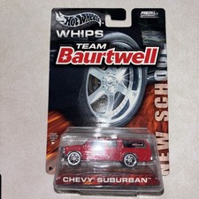 Hot Wheels Chevy Suburban Team Baurtwell Whips Series - C2657 NRFP 2003 rojo 1:64