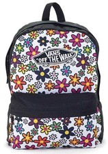 Vans Off The Wall Realm Backpack Black Wildflower Funky Floral Print School Bag