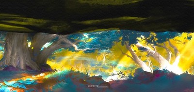 Fog Hill Of Five Elements Colorful Chinese Anime Playmat Desk Mat 24x14in