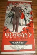 VINTAGE CATALOG-RICHMAN BROS. CO. CLEVELAND Ohio