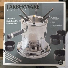 Farberware Commercial 19 Piece Stainless Steel Fondue Set *Brand New In Box*