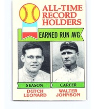 1979 Topps All-Time Record Holders Walter Johnson / Dutch Leonard #418