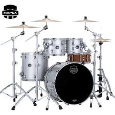 Mapex Saturn Evolution Rock Maple 4-Piece Shell Pack Iridium Silver SE529XMPD