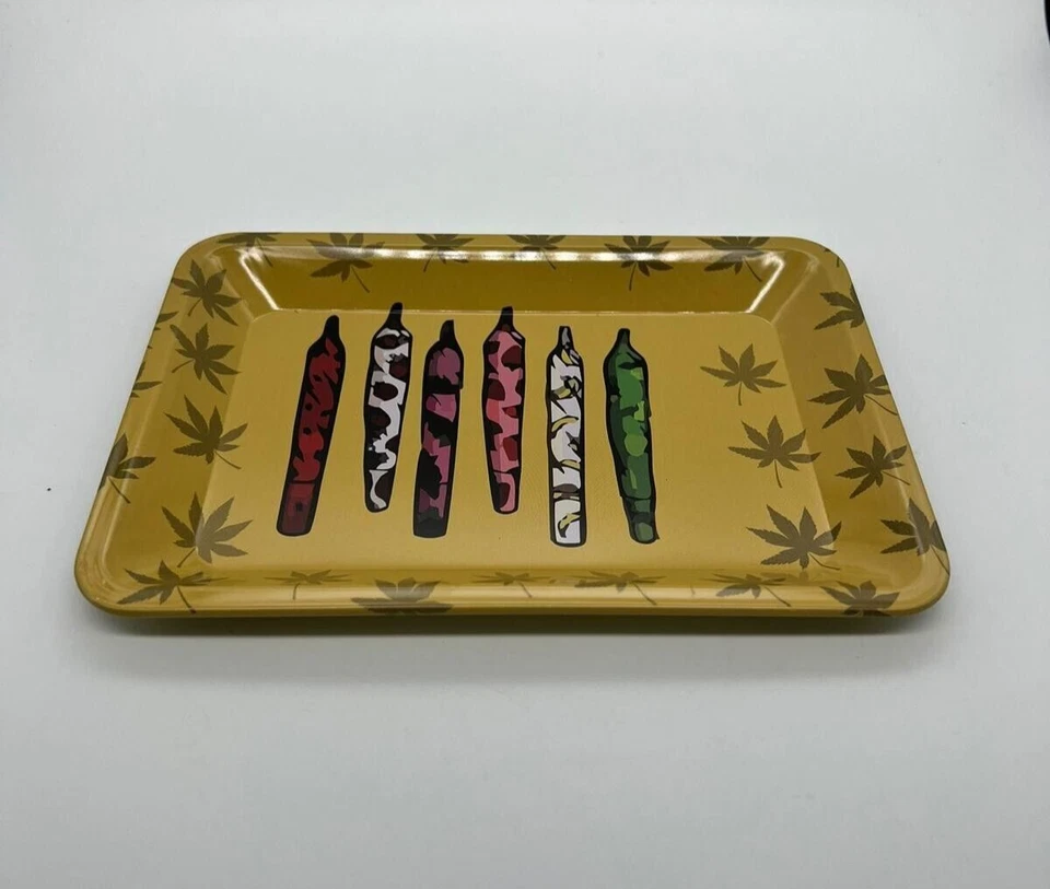 Placa Amarilla Decorativa Remota Mesa Auxiliar Bandeja Decoración Snack Bandeja Placa Metal Foto 4 de 4