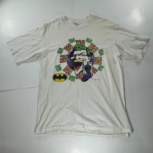 The Joker T-Shirt DC Comics 1989 Vintage White Batman Single Stitch Logo Rare - Foto 2 di 24