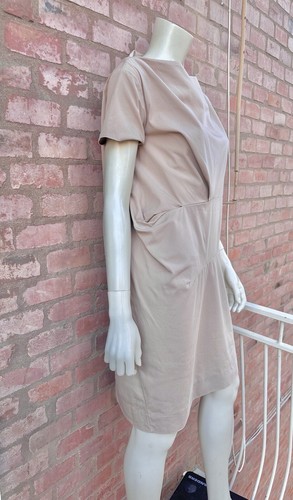 MARNI Short Dress Draped Nude Pink Beige Skin Cotton Business Office Size IT40 S - Picture 7 of 23