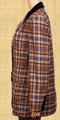 PENDLETON size 10 tan/black plaid blazer 100% virgin wool dry clean only - Picture 9 of 20