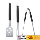 3 Piece Bbq Tool Set Stainless Steel Turner Tongs Meat Fork Grill Accessories Us
