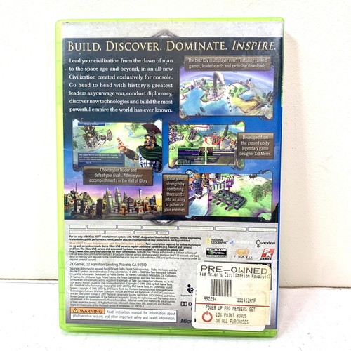 Xbox 360 : Sid Meiers Civilization Revolution VideoGames Complete CIB - Tested - Picture 3 of 4