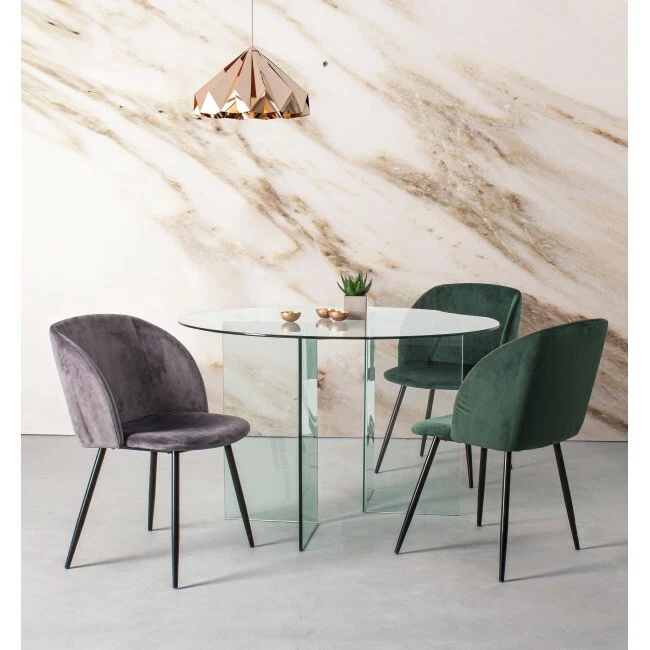 Mesa Vidrio Redondo Diámetro 130 Diseño Moderno Salón Oficina Cocina - Imagen 3 de 4