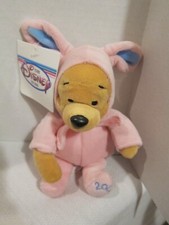 WALT DISNEY MINI BEANBAG PLUSH BUNNY POOH 2000B PINK NEW WITH TAG 8" TALL