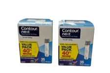 2 (35 Strips Each) Contour Next Blood Glucose Test Strips for Diabetes EXP 3/26