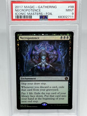 MTG FOIL Necropotence MINT Graded PSA 9 – Iconic Masters Card # 98