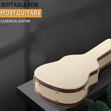 Glarry Portable Hard-Shell Wooden Guitar Case - Fits 41" Acoustic Folk Guitar US