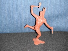 1964 Marx Native American Indian Brave Running With Tomahawk Knife Brown Color
