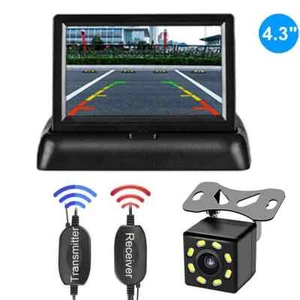 Caméra de sauvegarde Wireless8LED Vue arrière de la voiture HD Système de stationnement4.3"