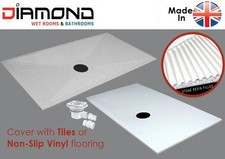 Wet Room Shower Tray Floor Walk In Stone Base & McAlpine Waste 1550x850x22mm D7