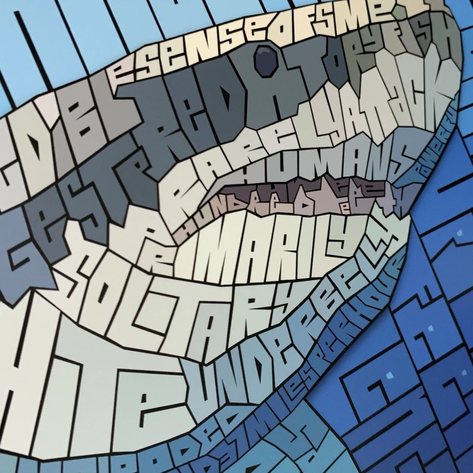 Nuevo regalo único - regalo de cumpleaños perfecto para él/su amante de los tiburones impresión artística Foto 2 de 4