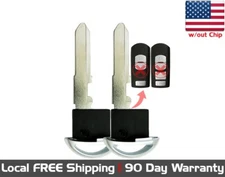 2x New Replacement Key Fob Remote Uncut Insert Blade For Select Mazda Vehicles