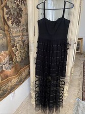 Vera Wang Black Maxi Mesh Lined Sleeveless Cocktail Dress Gown Size 8 New