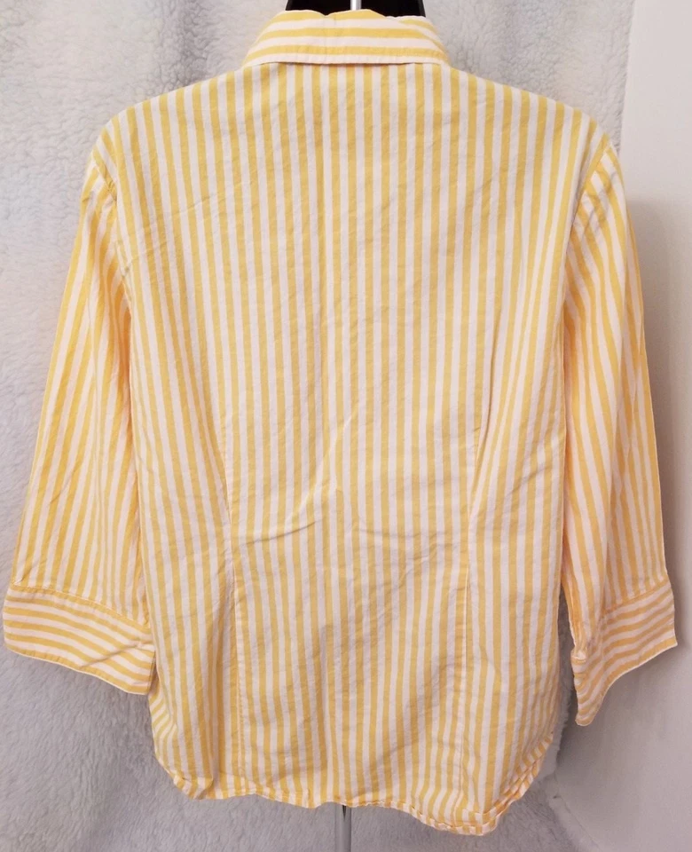 Camisa Top Blusa Mujer Lemon Grass Talla M Mediana Amarillenta Naranja Blanco Foto 3 de 3