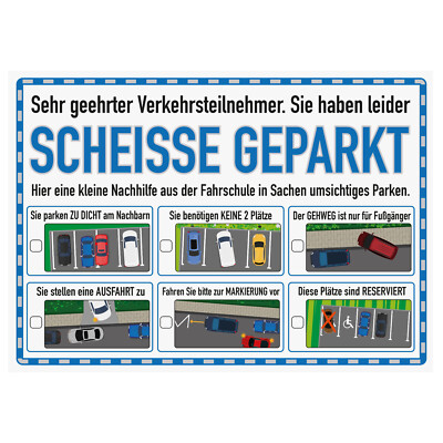 FunX Scheisse Geparkt Knöllchen-Block - 50 Blatt für Falschparker Strafzettel