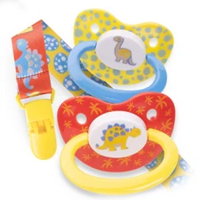 Rearz Adult Pacifiers with Clip - NEW Dinosaur(2-Pack) Pacifier/Soother 