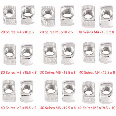 10 Stück M4/M5/M6 T Nut Slide Hammer Drop In Nut Fasten Verbinder