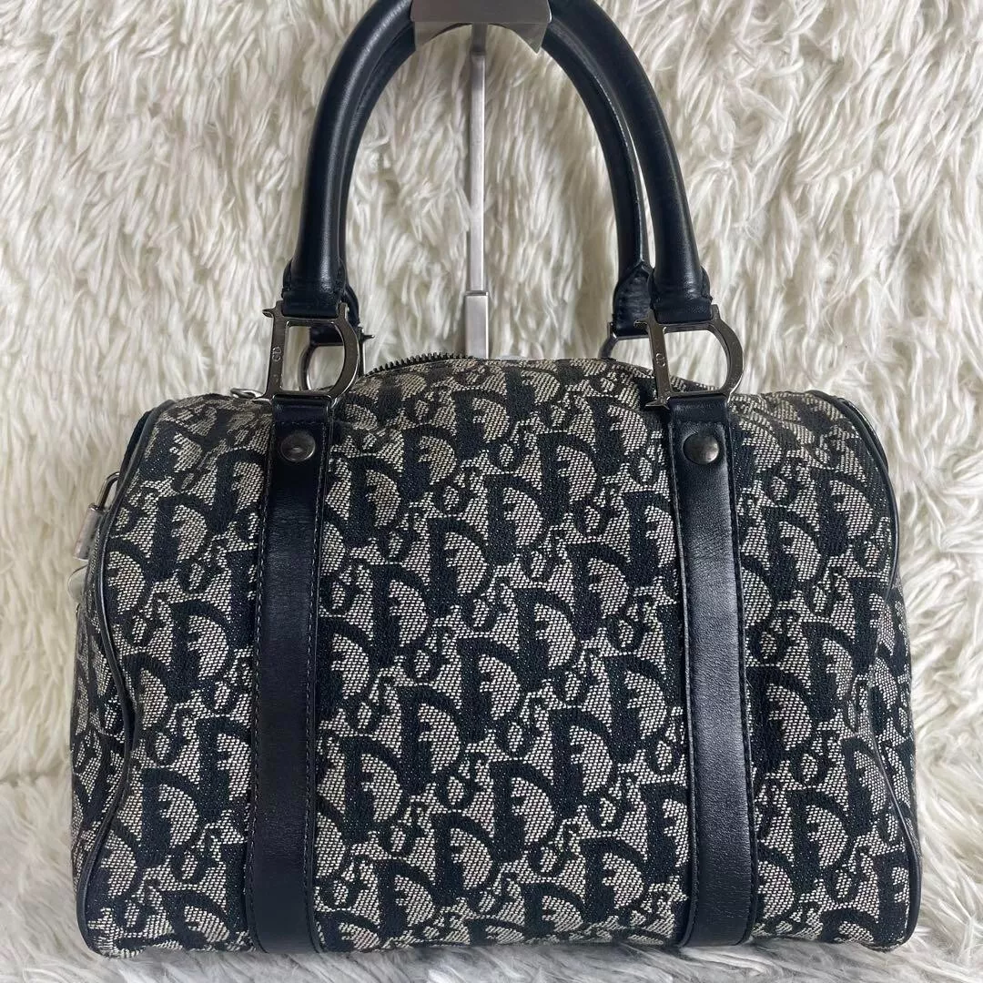 CD Oblique Trotter Mini Boston sac à main et sac panarea enduit toile cannage moyen