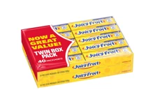 NEW!!!JUICY FRUIT Original Bubble Gum Chewing Gum, 5 Stick (Pack of 40)(BB08/25)