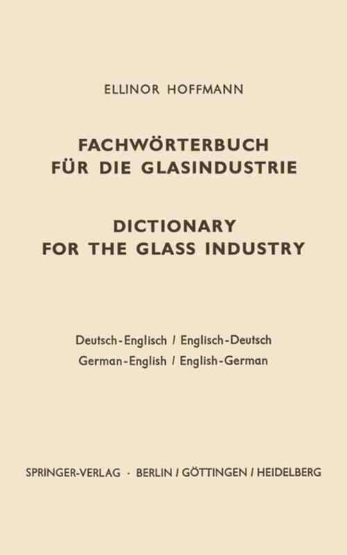 Thumbnail - Dictionary For The Glass Industry / Fachwörterbuch Für Die