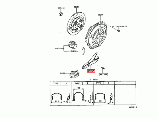 Genuine Hiace LH71 Hilux LN106 LN105 LN100 Clutch Release Fork & Pivot Ball Bolt - Picture 17 of 20