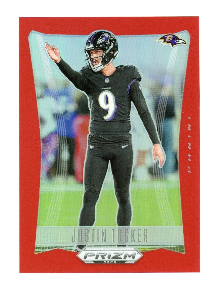 2024 Panini Prizm DECA #23 Justin Tucker Baltimore Ravens Red Prizm /199