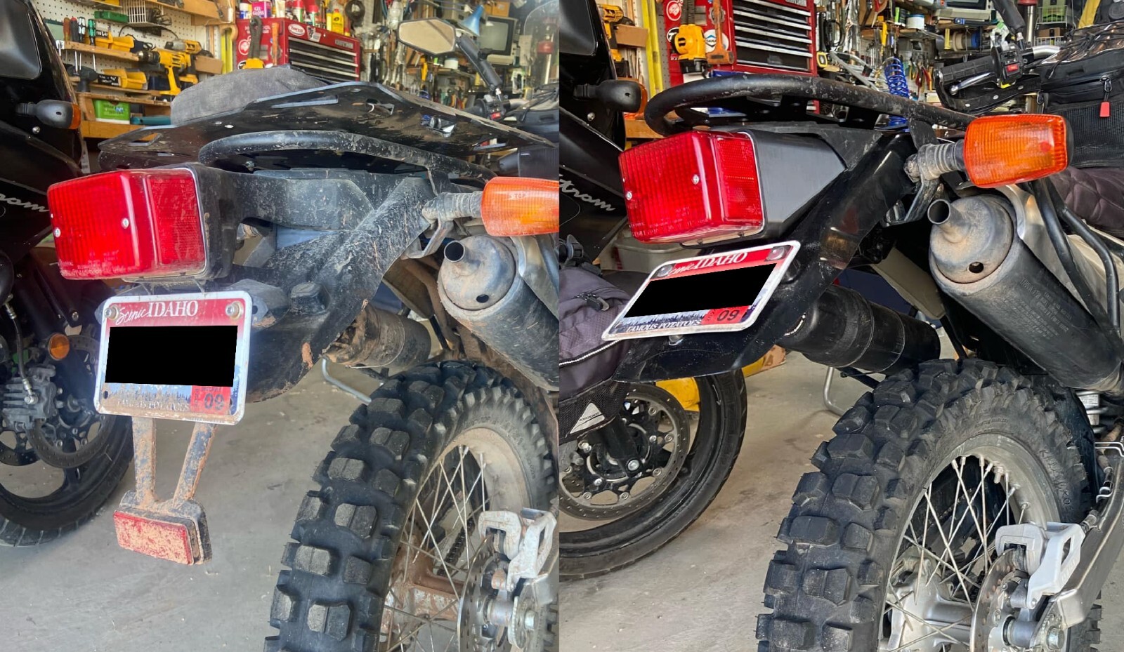 Yamaha XT250 Stock Light Tidy Tail Adapter & License Plate Bracket - Flat Matte