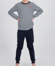 Vingino Pyjama Schlafanzug WOSE Blau Weiß gestreift  146 152 158 164 170 176
