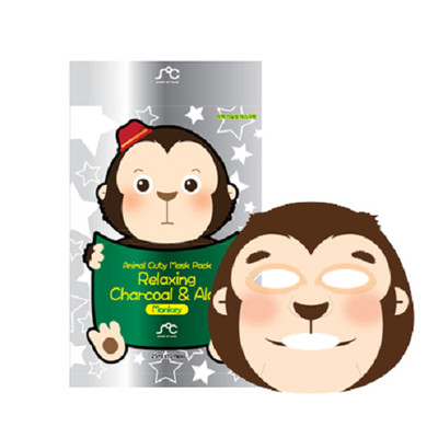 Animal Sheet Mask Relaxing Charcoal & Aloe Vera Pore Cleansing Korean Mask